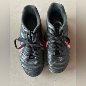Nike Kids Soccer Cleats Black with Pink Accents